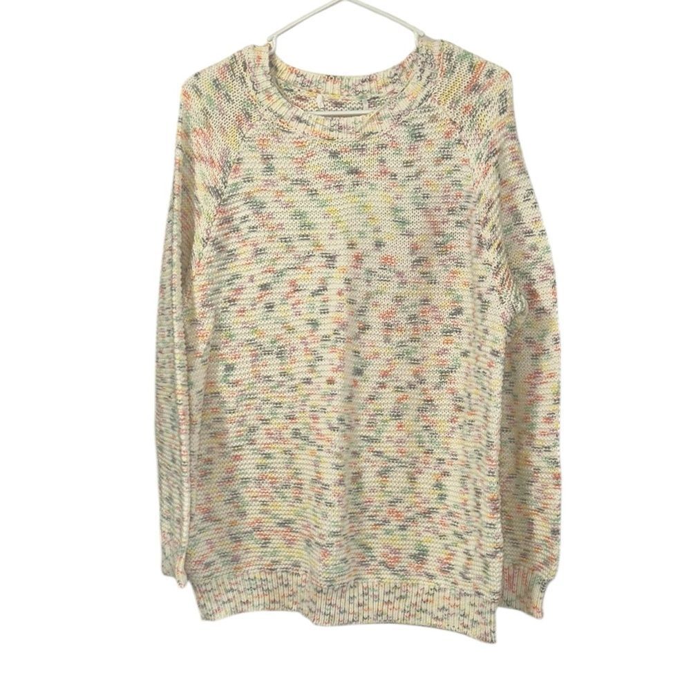 Women’s Boutique Speckle Crewneck Cotton Oversized Blend Sweater(Size M)